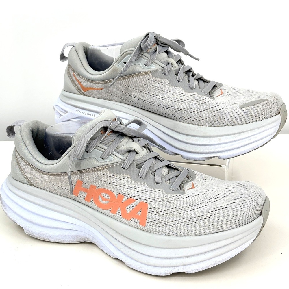 Hoka One One Bondi 8 Women's Running Shoe 10B Harbor Mist Lunar Rock *No Insoles